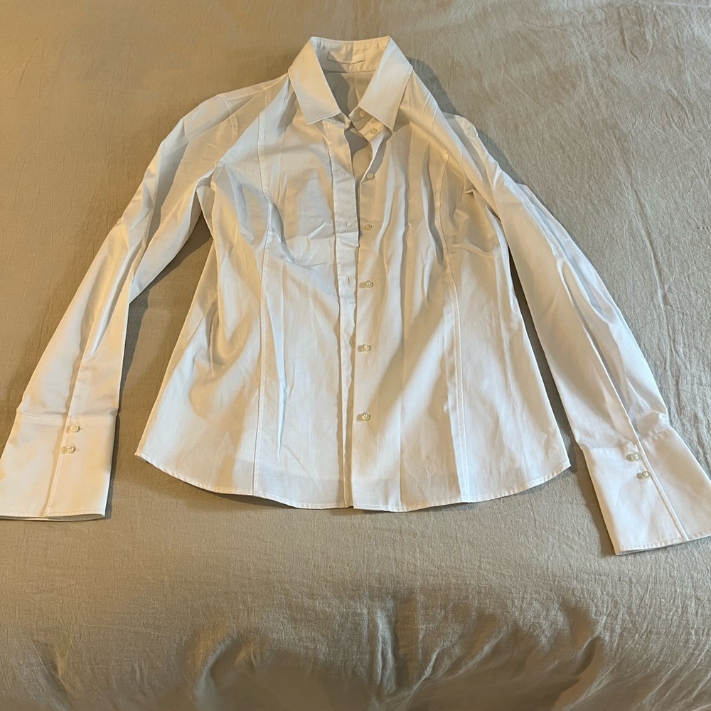 Hugo Boss white collared shirt